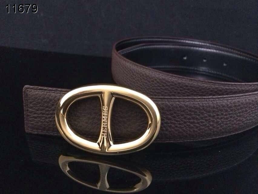 Womens Hermes Chocolate with Golden H Buckle Belt Outlet